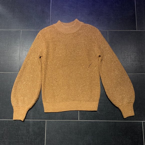 H&M Wide Sleeve Metallic Camel Knit Sweater - Picture 4 of 11